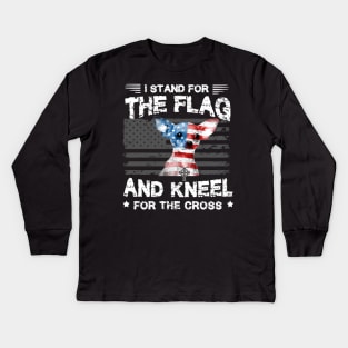 Chihuahhua Dog Stand For The Flag Kneel For Fallen Kids Long Sleeve T-Shirt